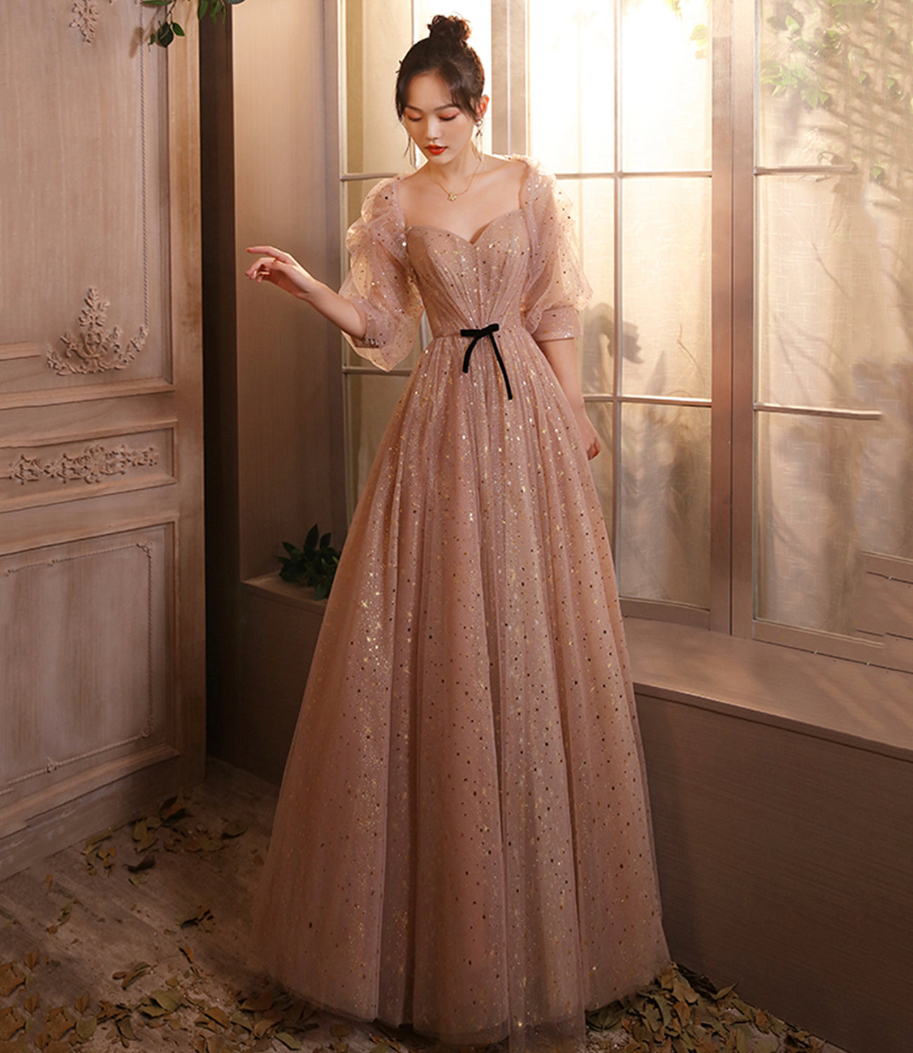 CUTE TULLE LONG A LINE PROM DRESS EVENING DRESS cg21707