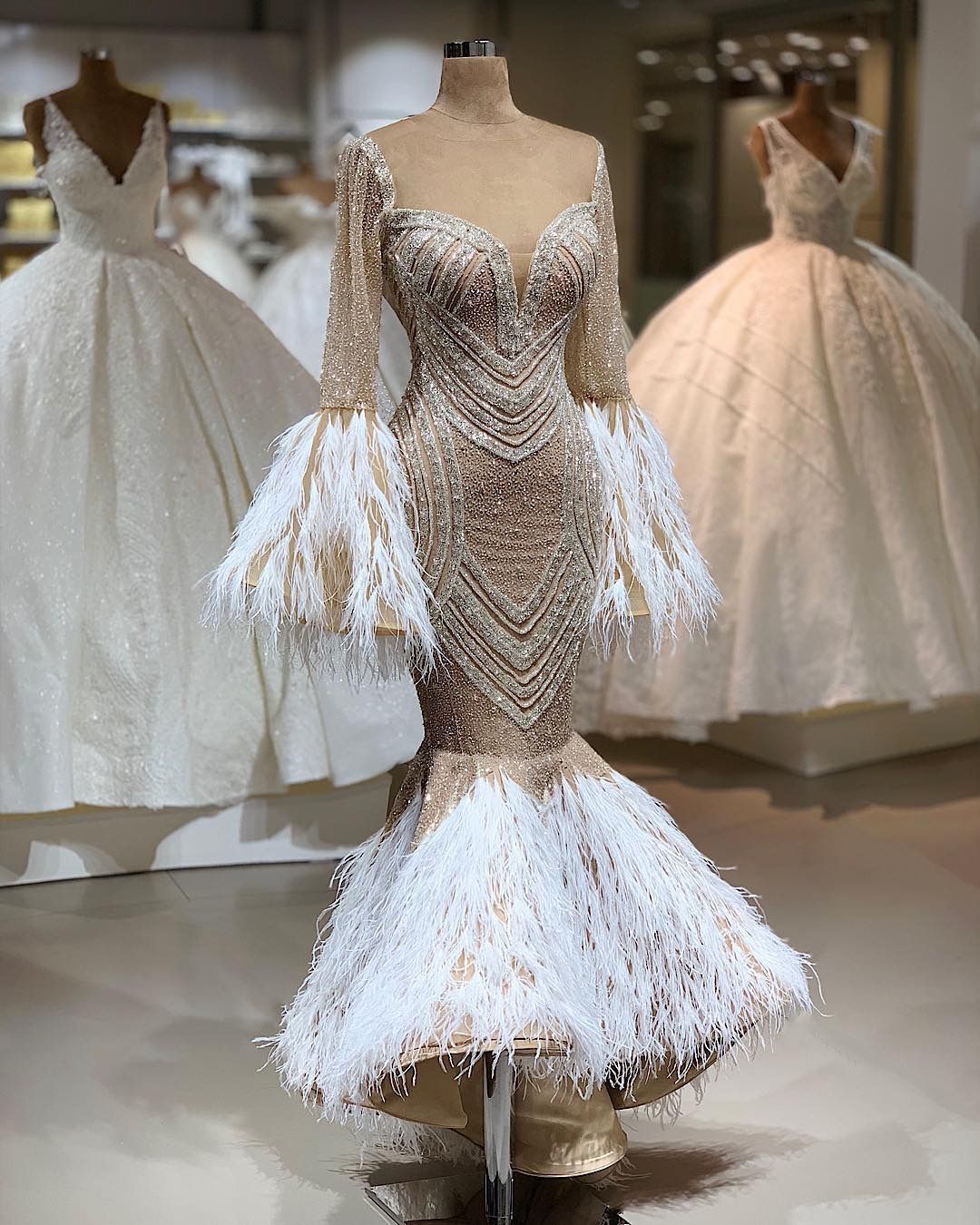 wedding dress V Neck Prom Dress , Chic Prom Dress cg21735