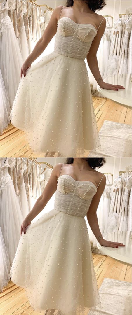 Corset Wedding Dresses Tea Length prom Dress cg21752
