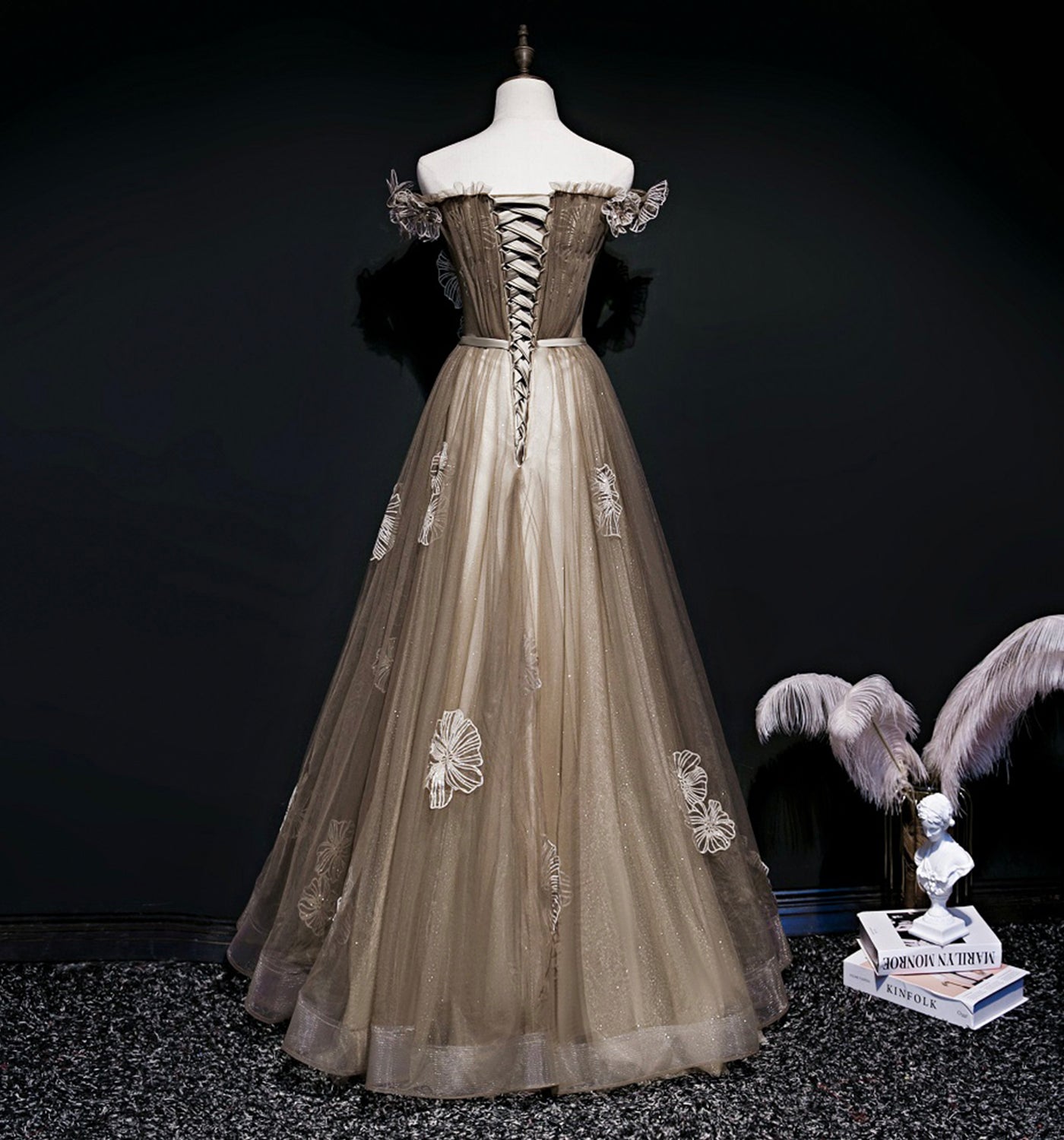 CUTE TULLE LONG A LINE PROM DRESS CUTE EVENING DRESS cg21760