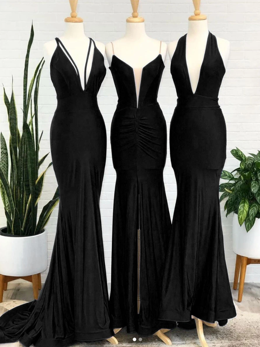 Simple Royal blue v neck mermaid long prom dress blue evening dress cg21867