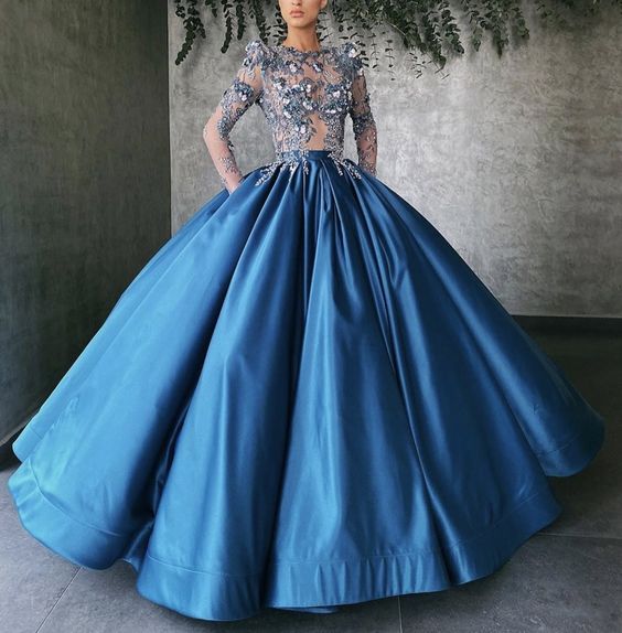 blue ball gown formal prom gown cg21884