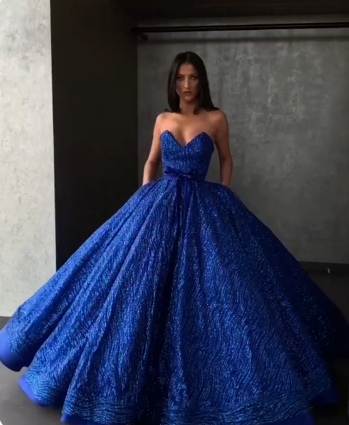 ball gown prom dresses blue sparkly formal long dresses cg21902