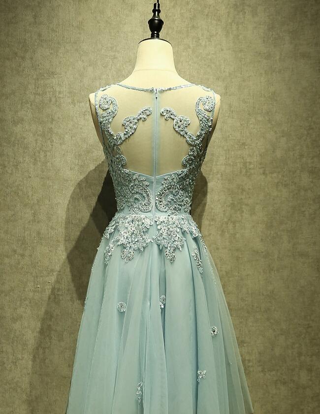 Lovely Homecoming Dress Mint Green Tulle Short Lace Beaded Knee Length Wedding Party Dress cg22096