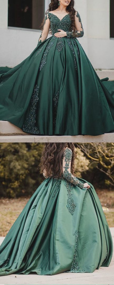 Emerald green wedding dresses prom dress, evening dress cg22103