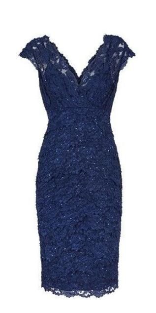 Prom Dress Sexy V Neck Navy Blue Lace Short Mother of the Bride Dress cg22194