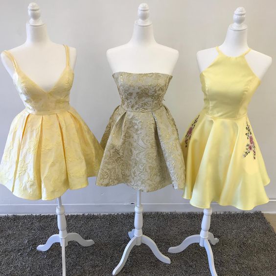 Yellow Homecoming dresses cg22200
