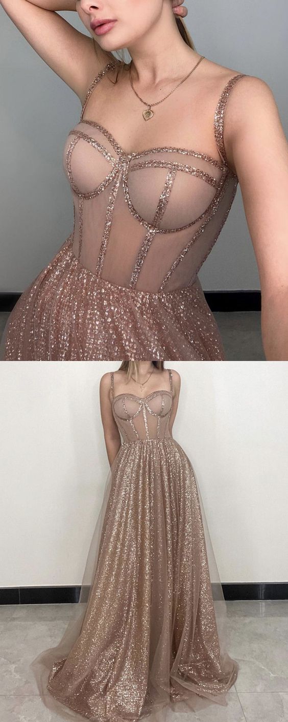 Sparkly Corset Prom Dresses Sweetheart Spaghetti Straps Formal Gown For Women Long Prom Dresses Formal Evening Gowns cg22330