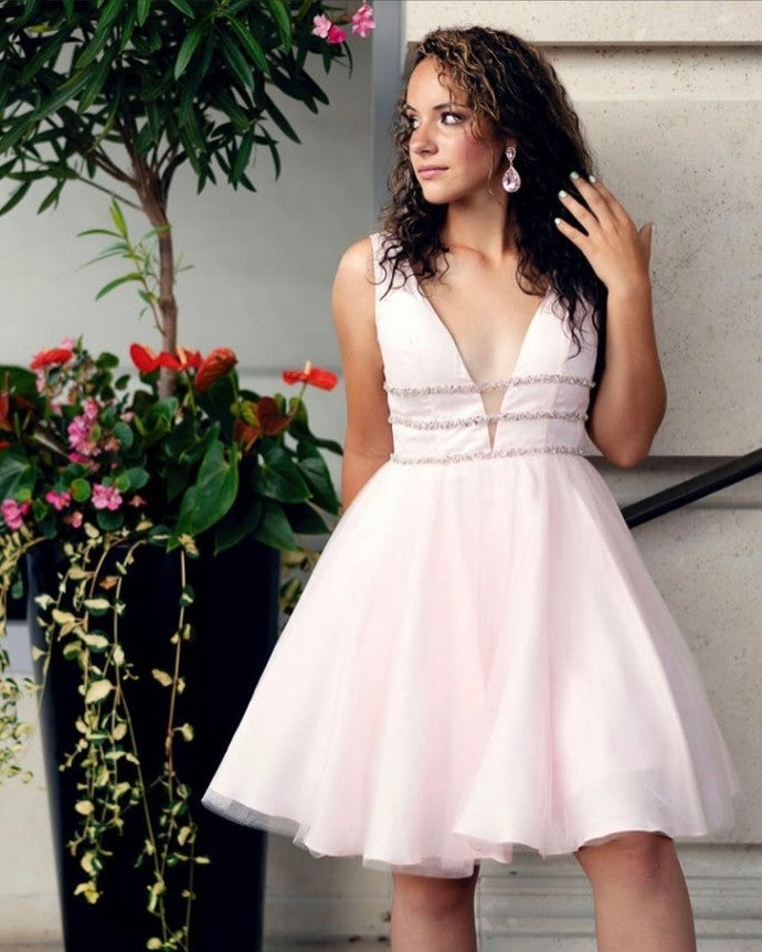New Arrival V-Neck A-Line Homecoming Dresses,Cheap Homecoming Dresses cg22371