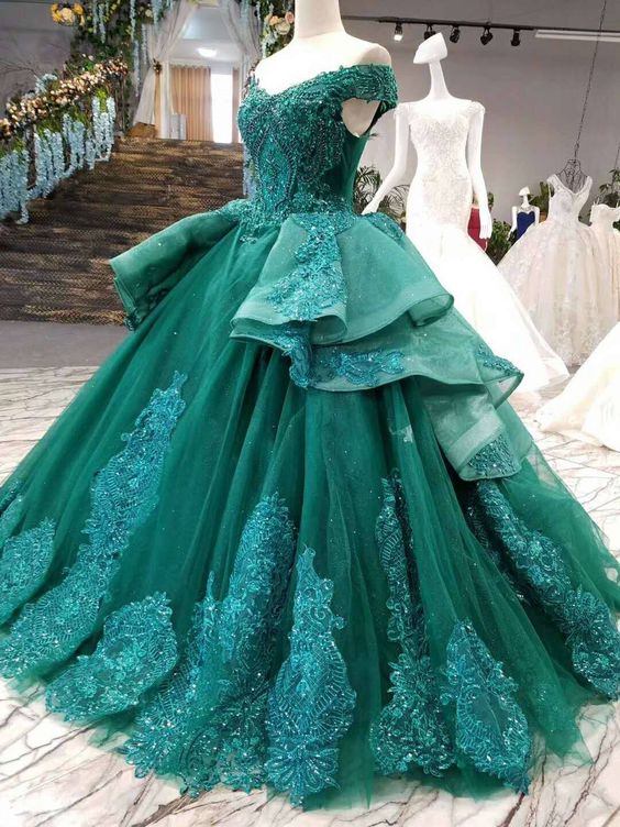 ball gown green Prom Dress , evening Prom Dress cg22392