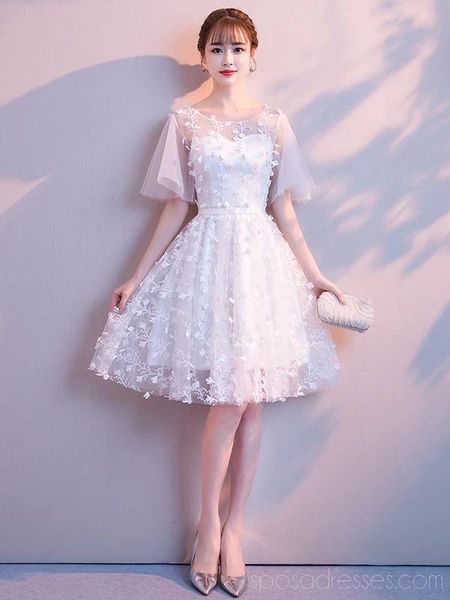 Sweet Off White Lace Cheap Homecoming Dresses cg22737