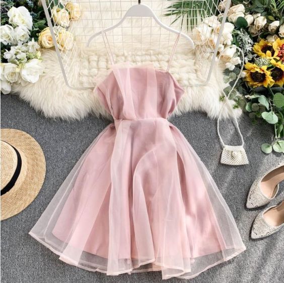 Beautiful Spaghetti Strap Chiffon Summer Homecoming Dress cg22744