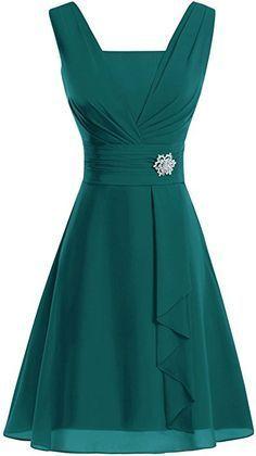 V Neck Knee-Length Chiffon Mother Of The Bride Dresses , Charming Prom Dress cg22795