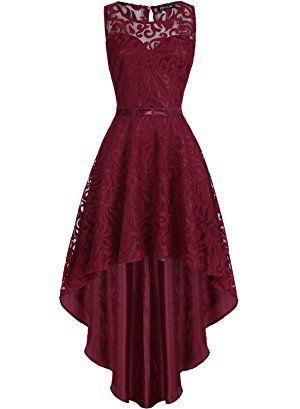 Vintage Elegant Floral Lace Sleeveless High Low Homecoming Dress cg22805
