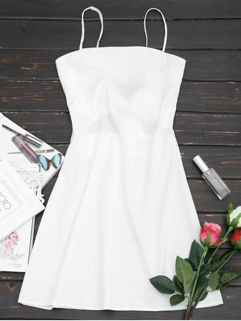 Sleeveless Spaghetti Mini A-Line Short Homecoming Dress cg22858