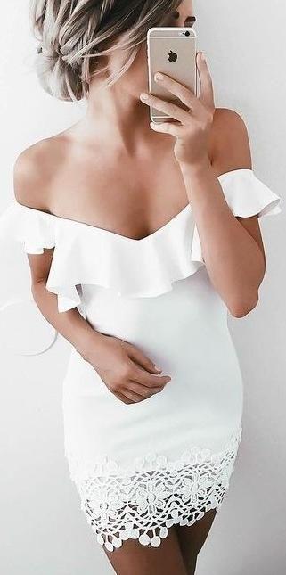 Off The Shoulder Homecoming Dress ,Short Homecoming Dress With Lace cg22878