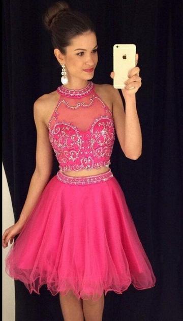 Homecoming Dresses Two Piece Sparkly Short Homecoming Dress cg22880