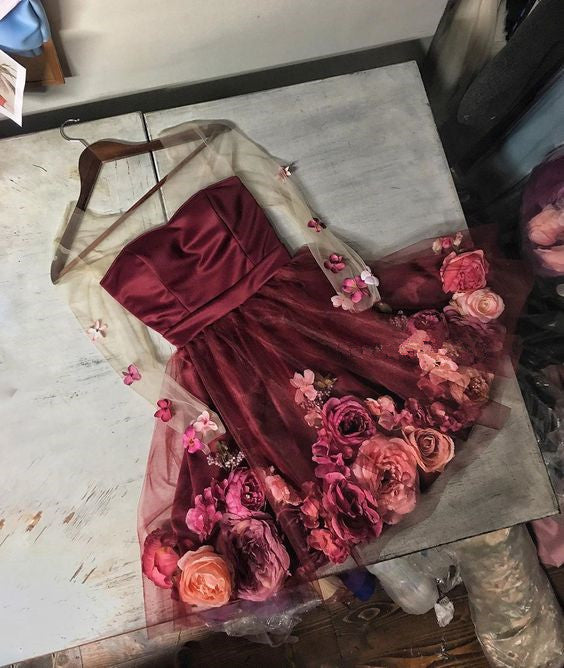 A-Line Short floral Homecoming Dress cg23003