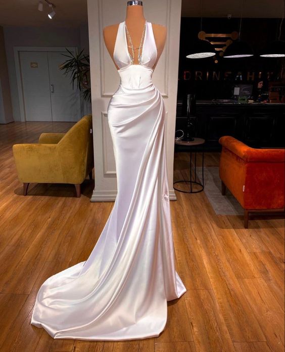 White Prom Dress, Sexy Prom Dresses, Long Evening Dress cg23047