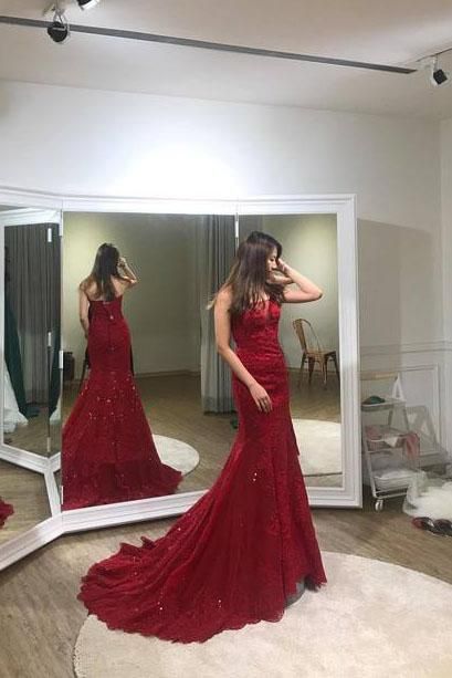 Elegant Applique Mermaid Prom Dresses, Sleeveless Long Evening Dresses, Women Dress cg23101