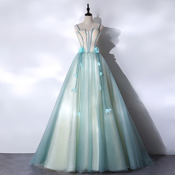 Beautiful Tulle Light Green Long Evening Dress Formal Dress, New Style Party Dresses Prom Dress cg23190