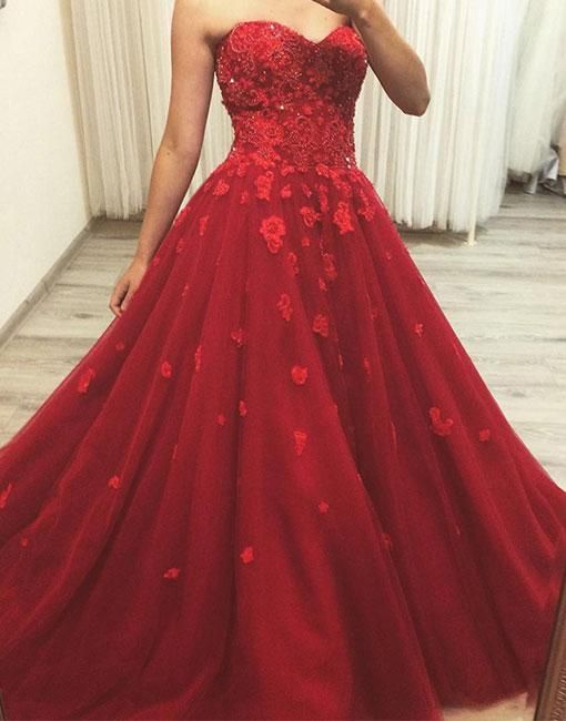 Burgundy lace tulle long prom dress, burgundy evening dress cg23198