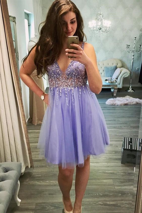 Lavender Homecomming Dress cg23206