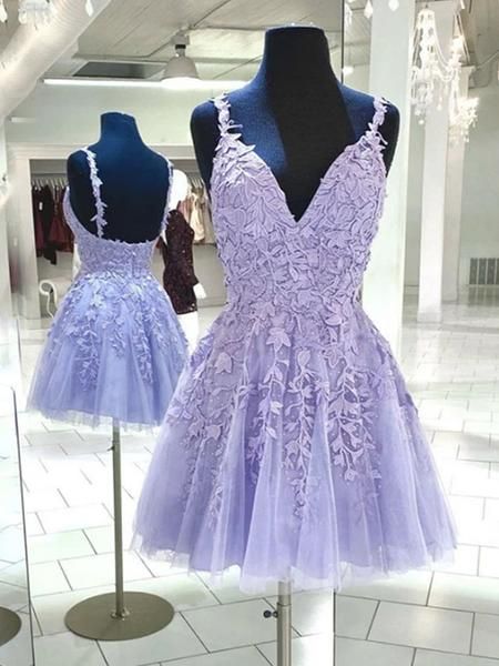 Purple Lace Formal Homecoming Dresses cg23220