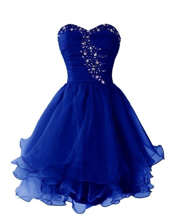 Royal Blue Beading Sweetheart Short Dress With Ruffles Homecoming Dress cg23284