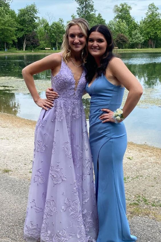 2022 A-line lavender long prom dress cg23314