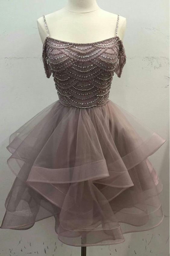 Homecoming Dress, Beaded A Line Cocktail Dress cg23330
