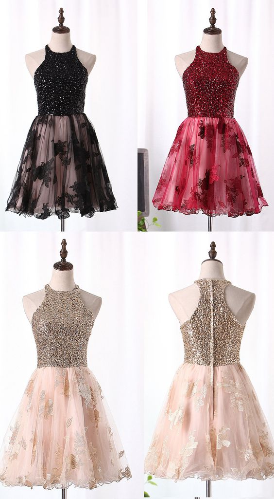A-line With Sequins Knee Length Homecoming Dress cg2409