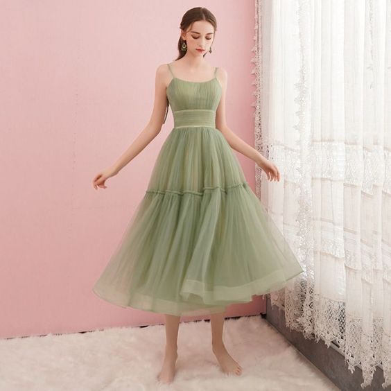 Simple Sage Green Homecoming Graduation Dresses 2019 cg2676