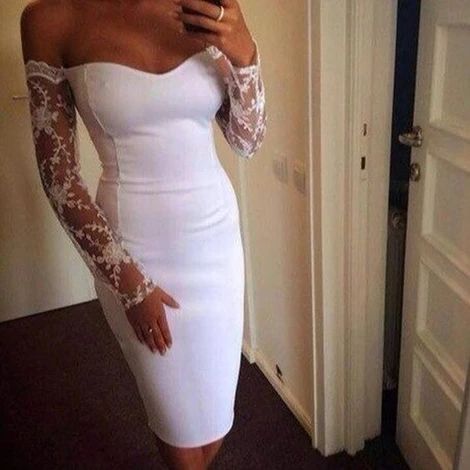 Strapless Bodycon Stretch Sleeve Knee-length Homecoming Dress cg3414