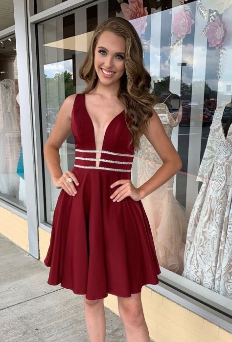 cute burgundy homecoming dresses with pockets, homecoming dresses 2019 cg3779
