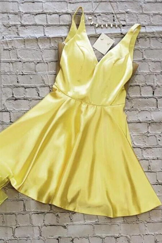 Yellow Homecoming Dress, Back to School Clothes, Homecoming Dance Dresses cg4452