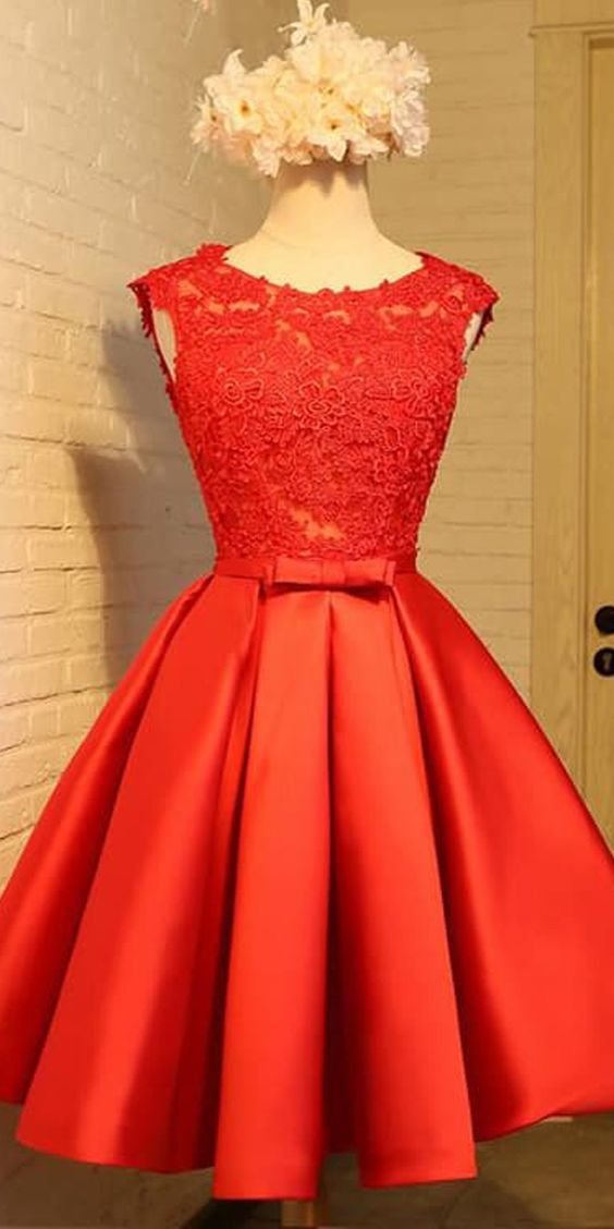 A-line Homecoming Dress Chic Red Short Party Dress cg4642