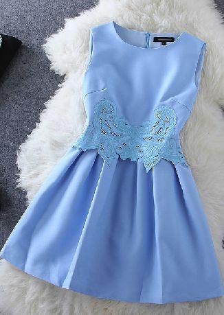 Embroidered Sleeveless Blue Short Homecoming Dress cg4736