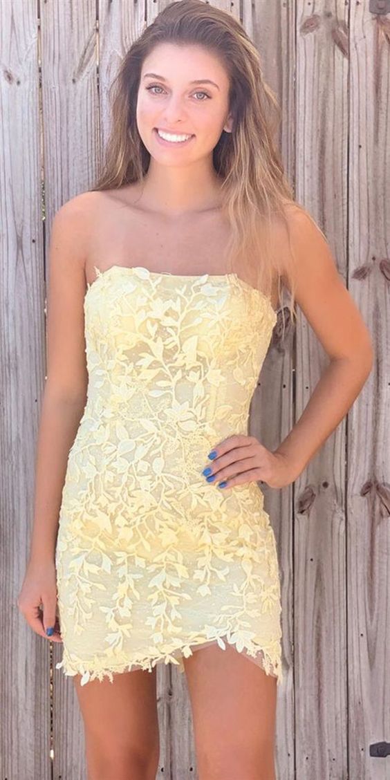 Sexy Strapless Tight Red Lace Short Party Dress Homecoming Dress cg5073