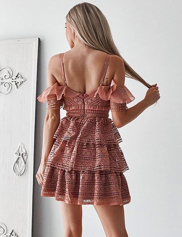 Spaghetti Straps Pink Short Sleeves Homecoming Cocktail Dress ,cute homecoming dress cg542