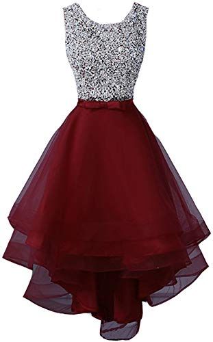 New Lemai Sheer Beaded Scoop Neck High Low Evening Party Homecoming Dresses cg5423