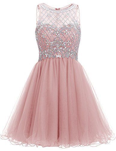 Pink Short A-Line Tulle Homecoming Dress Featuring Sweetheart Illusion Crystal Embellished Bodice cg5633