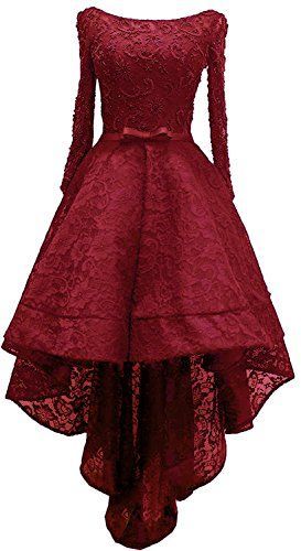 A-line Scoop Neck Long Sleeve Burgundy Dresses long sleeve prom dresses cg5651
