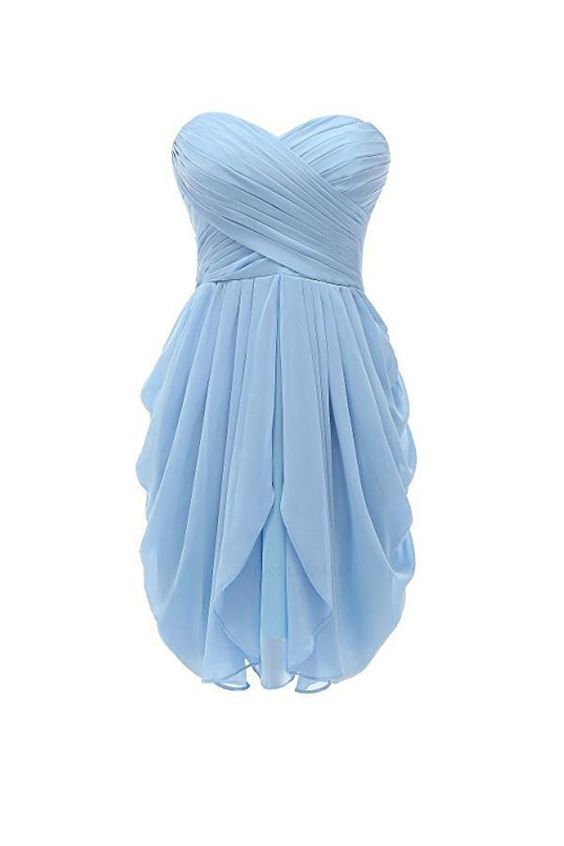 Cheap Excellent Short Homecoming Dress Strapless Chiffon Short Bridesmaid Dresses cg5666