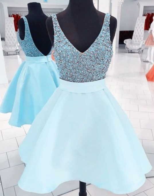 sequin beaded homecoming dress,short graduation dresses cg5685