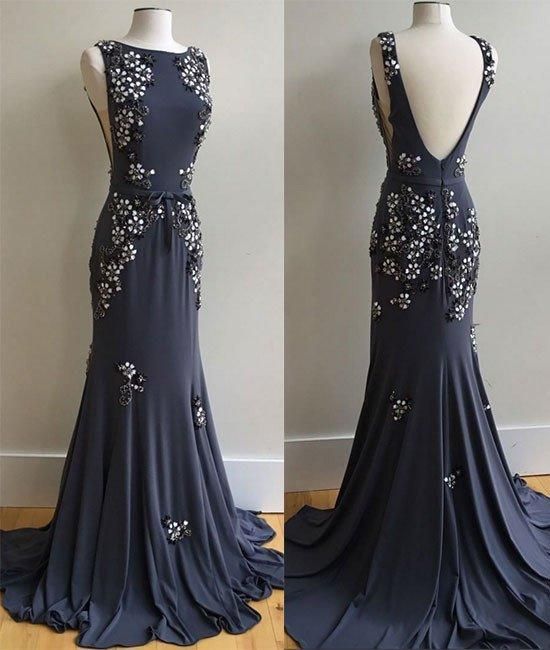 New Arrival unique applique chiffon long prom dress cg5693