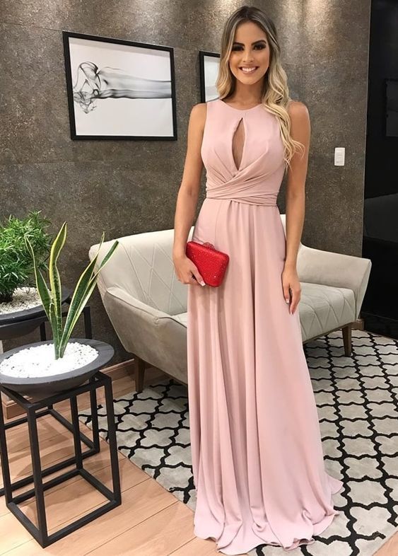 Long Pink Party Dress ï¼_harming prom dress cg5698
