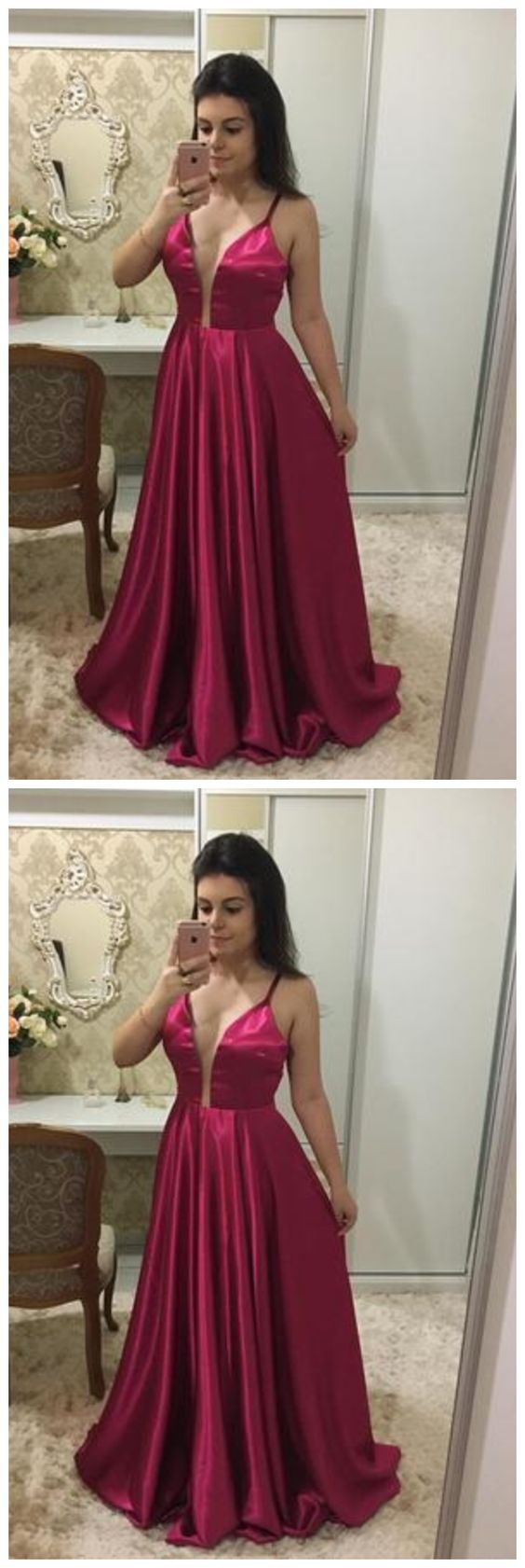 Sexy Spaghetti Straps Prom Dress, Sleeveless A Line Prom Dresses, Long Evening Dress cg5937