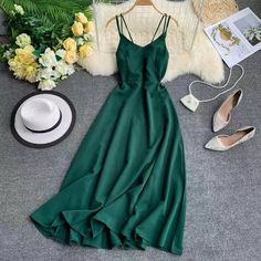 A Line Spaghetti Straps Prom Dress cg5938