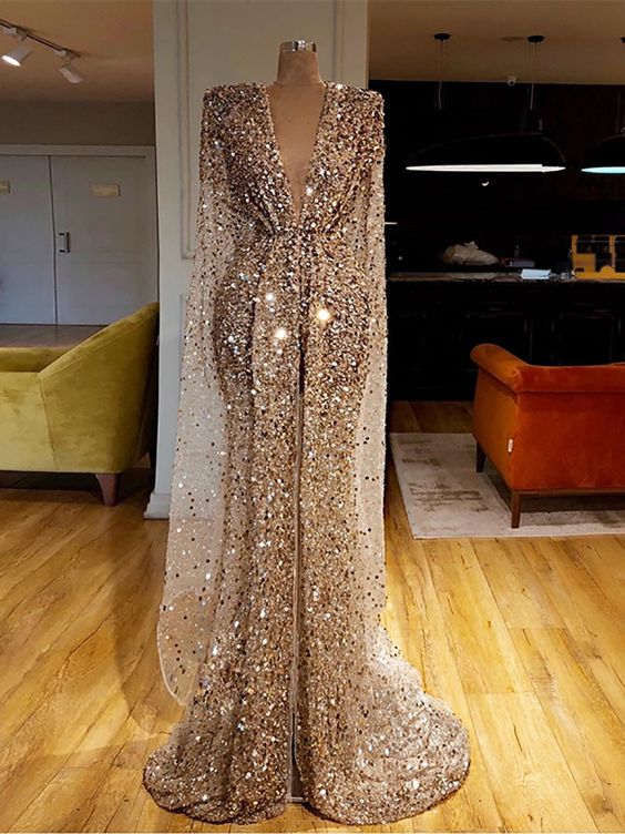 Elegant Deep V Neck prom Dress cg6065